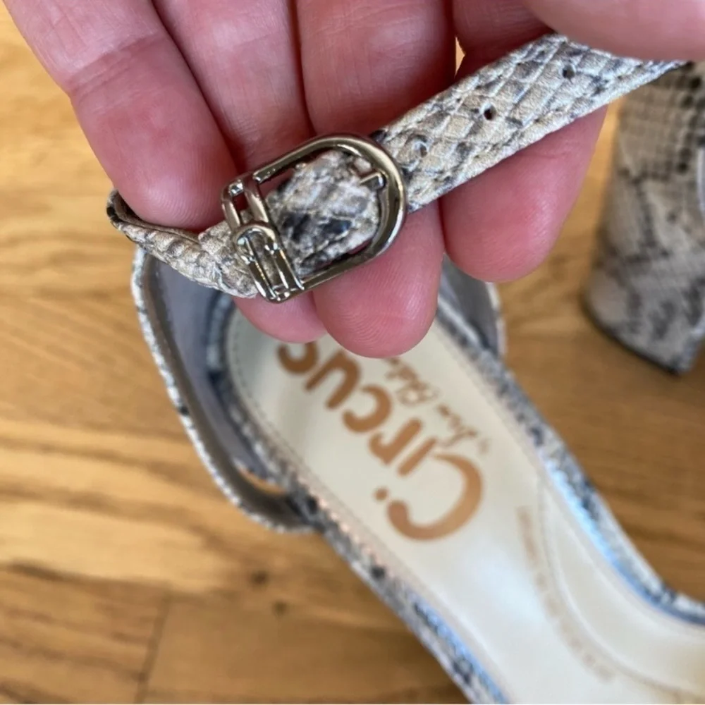 Circus by Sam Edelman Oleana Snakeskin Embossed Leather Stack Heel Size 9.5